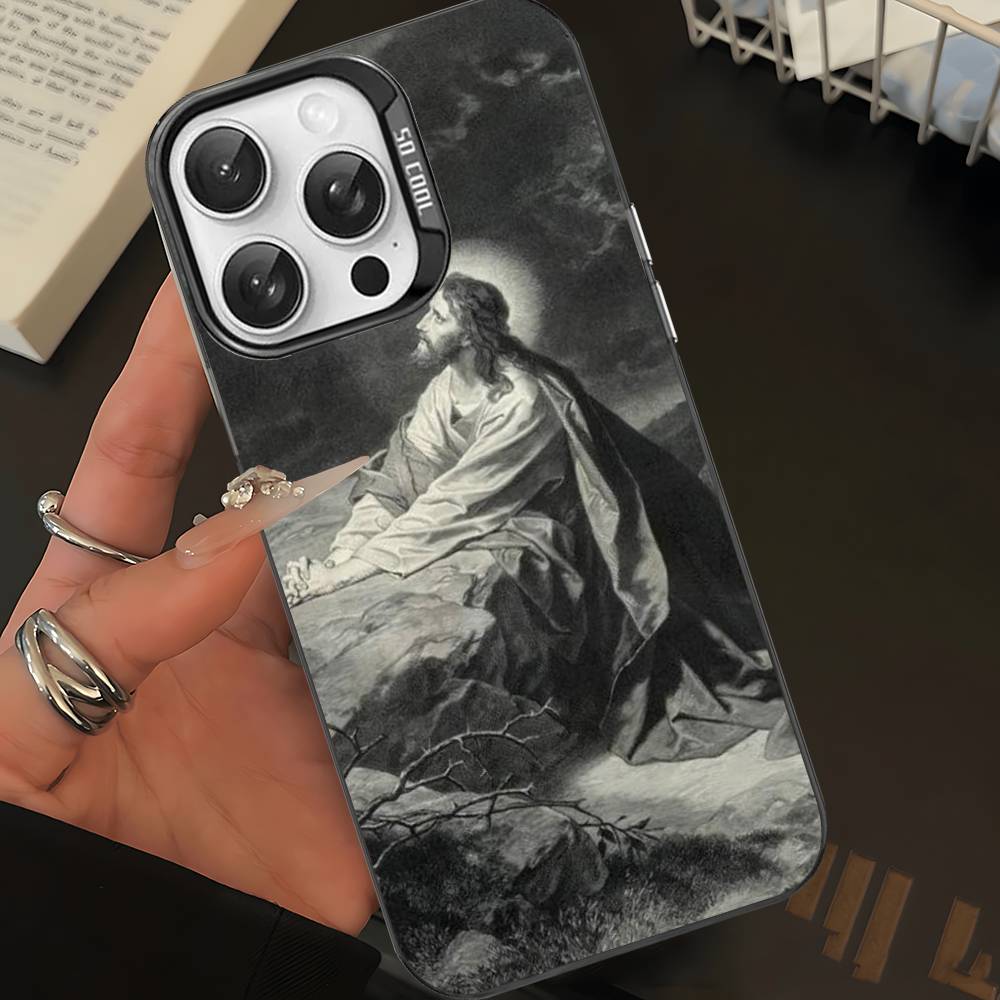 Son Of God Jesus For IPhone 11 12 13 14 15 16 17 Pro Max Plus Colorful Black Matte Phone Cover