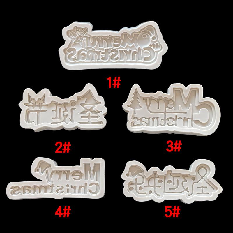 Multi-Language Merry Christmas Silicone Molds for Fondant, Cake, Chocolate & Clay