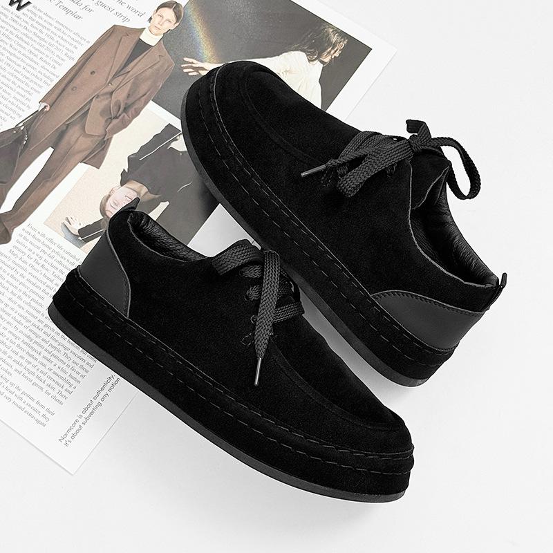 Autumn and Winter New Beef Suede Casual Men's Leather Shoes, Leather Bag Outsole Full of Luxury Men's Shoes, Durable Shoes