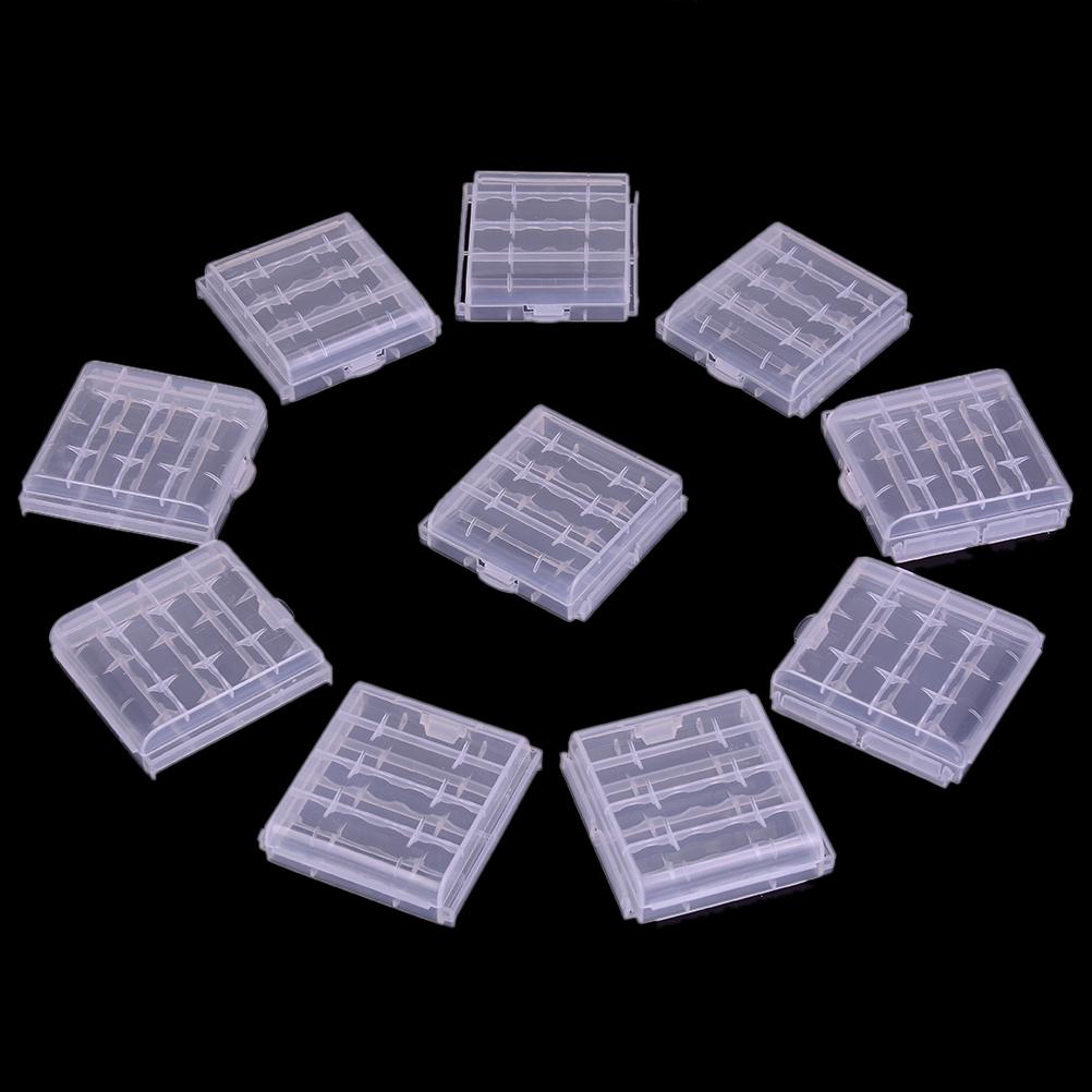 10X Plastic Case Holder Storage Box Cover For Rechargeable Aa Aaa Batteries