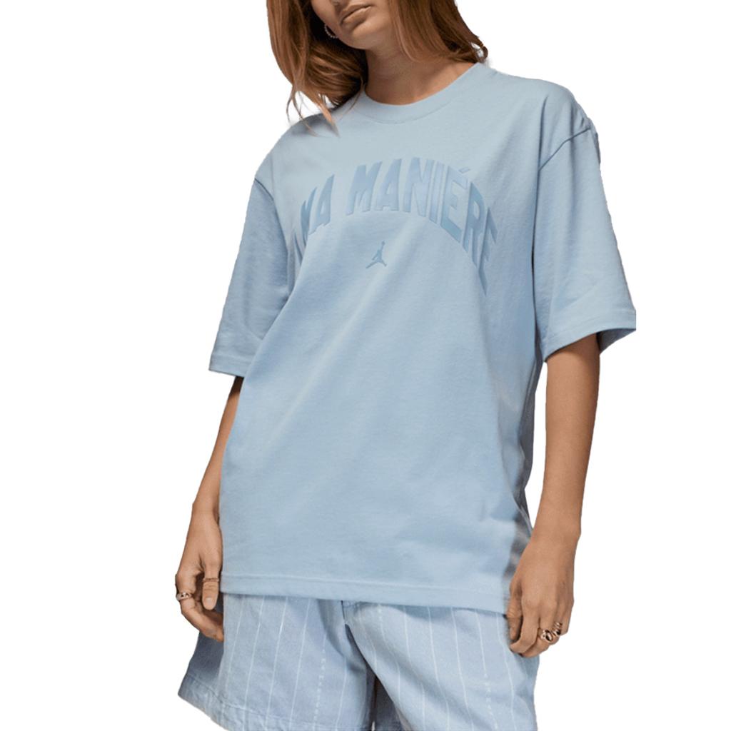 Air Jordan X A Ma Maniére Tee Light Armory Blue Unisex Tops HF0538-440
