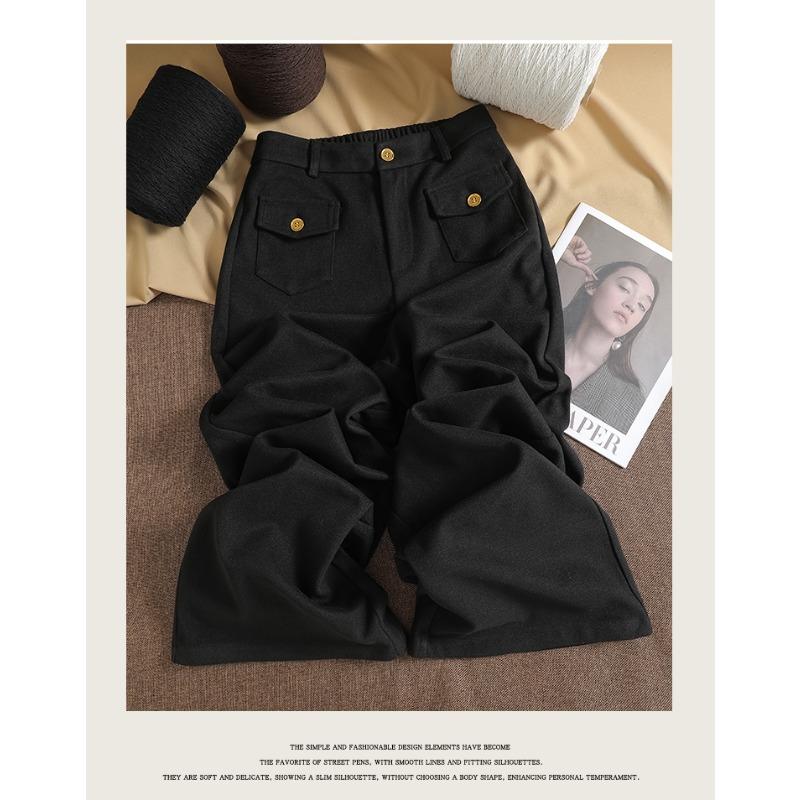DIMANAF 2025 Autumn Winter Plus Size Women Pants Office Lady Long Pants Oversized Loose Casual Bottoms