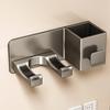 Punch-Free Wall-Mounted Hair Dryer Rack with Storage Shelf