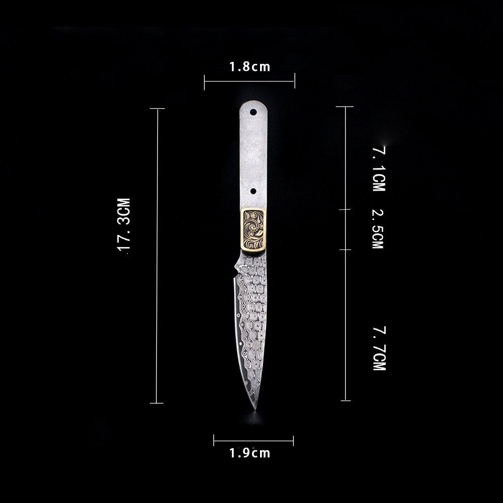 Damaststahl Messerklinge DIY Halbfertig Teemesser Nadel Gerades Messer Handwerkzeuge Materialwissenschaft