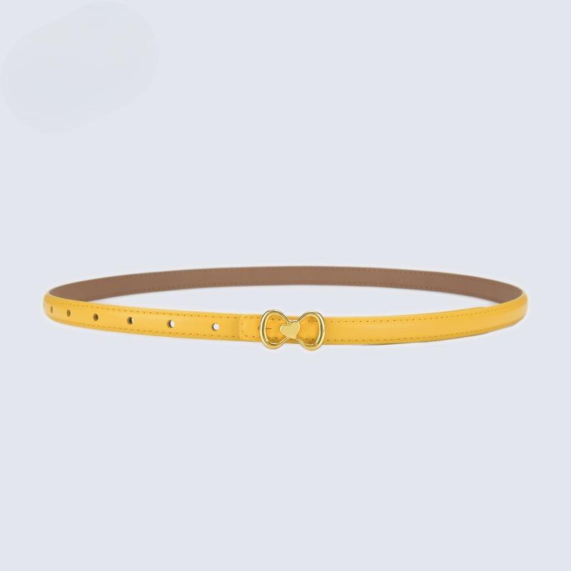 New Genuine Leather Thin Belt Women's Decorative Dress Jeans Fashionable and Versatile Thin Belt Retro Style Trousers