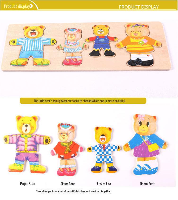 Four Bears Dress-Up Puzzle: Educational Toy for Girls