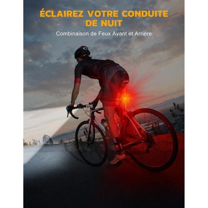 Lampe Vélo LED - Rechargeable USB - Étanche IP65 - 2 X 4 + 2 X 6 Modes - Couleur: Blanc