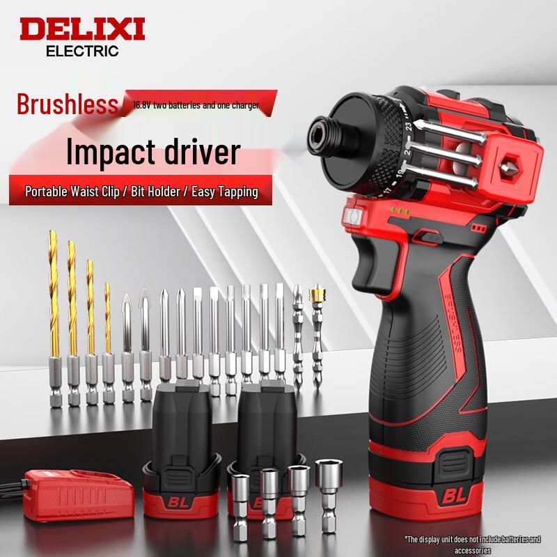 Delixi Electric Cordless Brushless Impact Driver Drill CN plug (adapter included)
