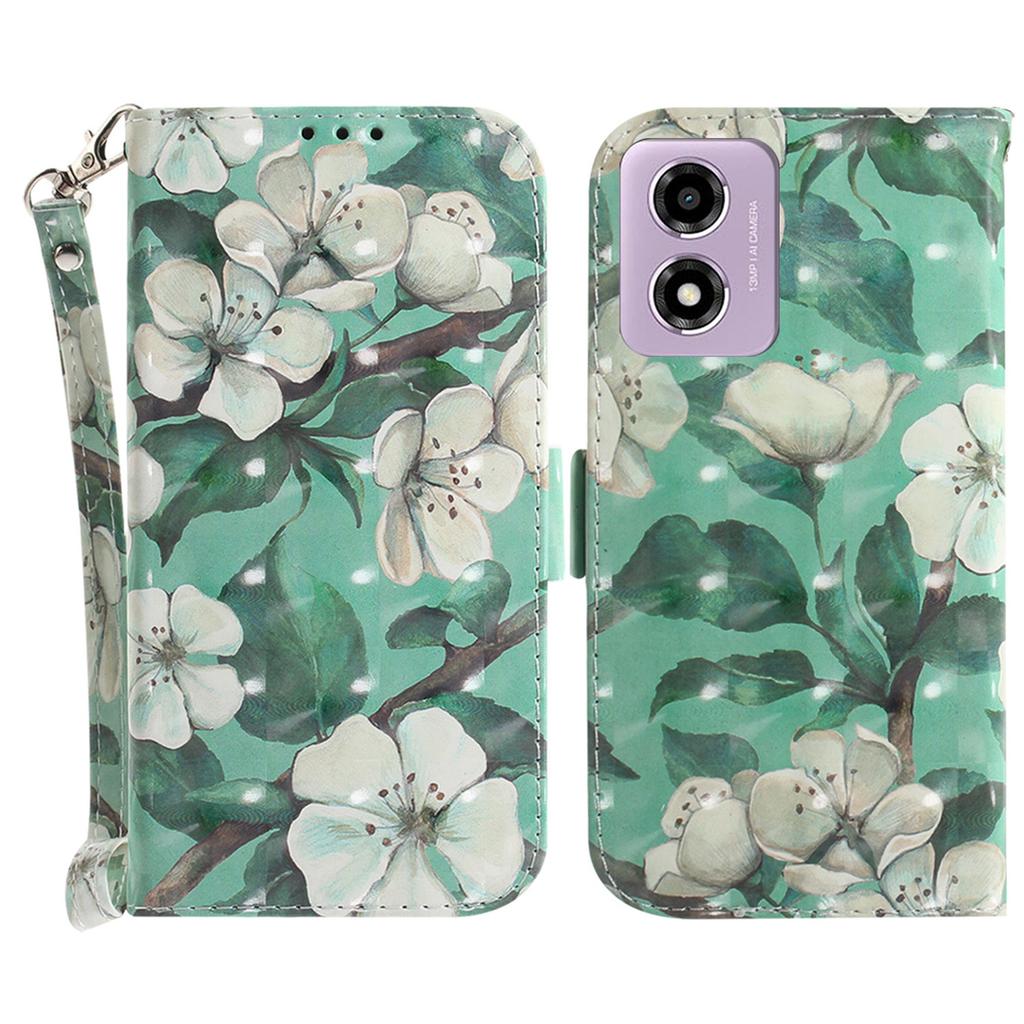 For Motorola Moto G04s 4G/E14 4G Case 3D Pattern Print Leather Flip Wallet Phone Cover