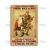 Artisian Army Metal Plate Soldier Tin Plaque Patriotism War Decorative Sign Wall Decor Garage Bar Pub Club Hotel Kitchen Home