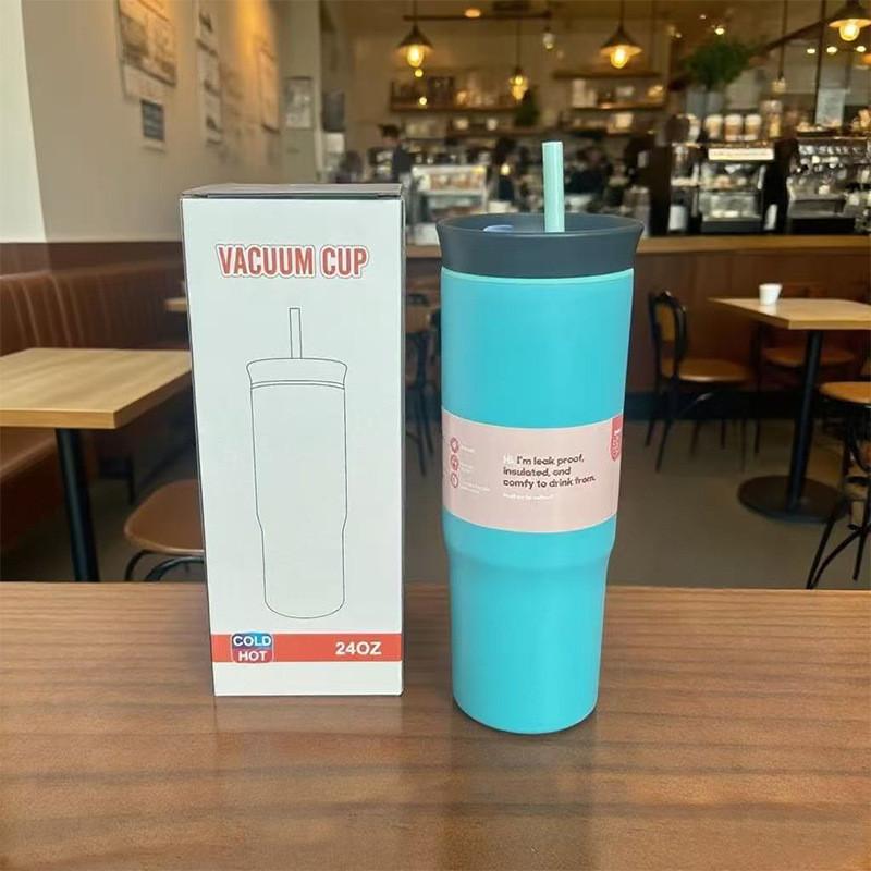Insulated Steel Stainless Travel Mug With Drinking Straw For Home And Car Use