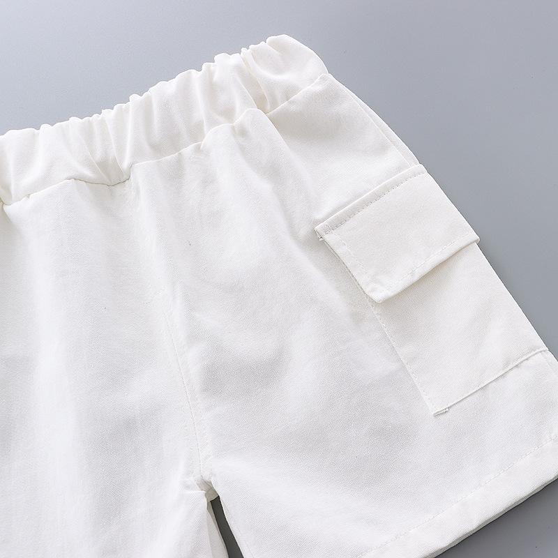 Boys' Island Style Short Sleeve Summer Clothes Set – Breathable Turn-Down Collar Shirt & Infant Two-Piece Outfit