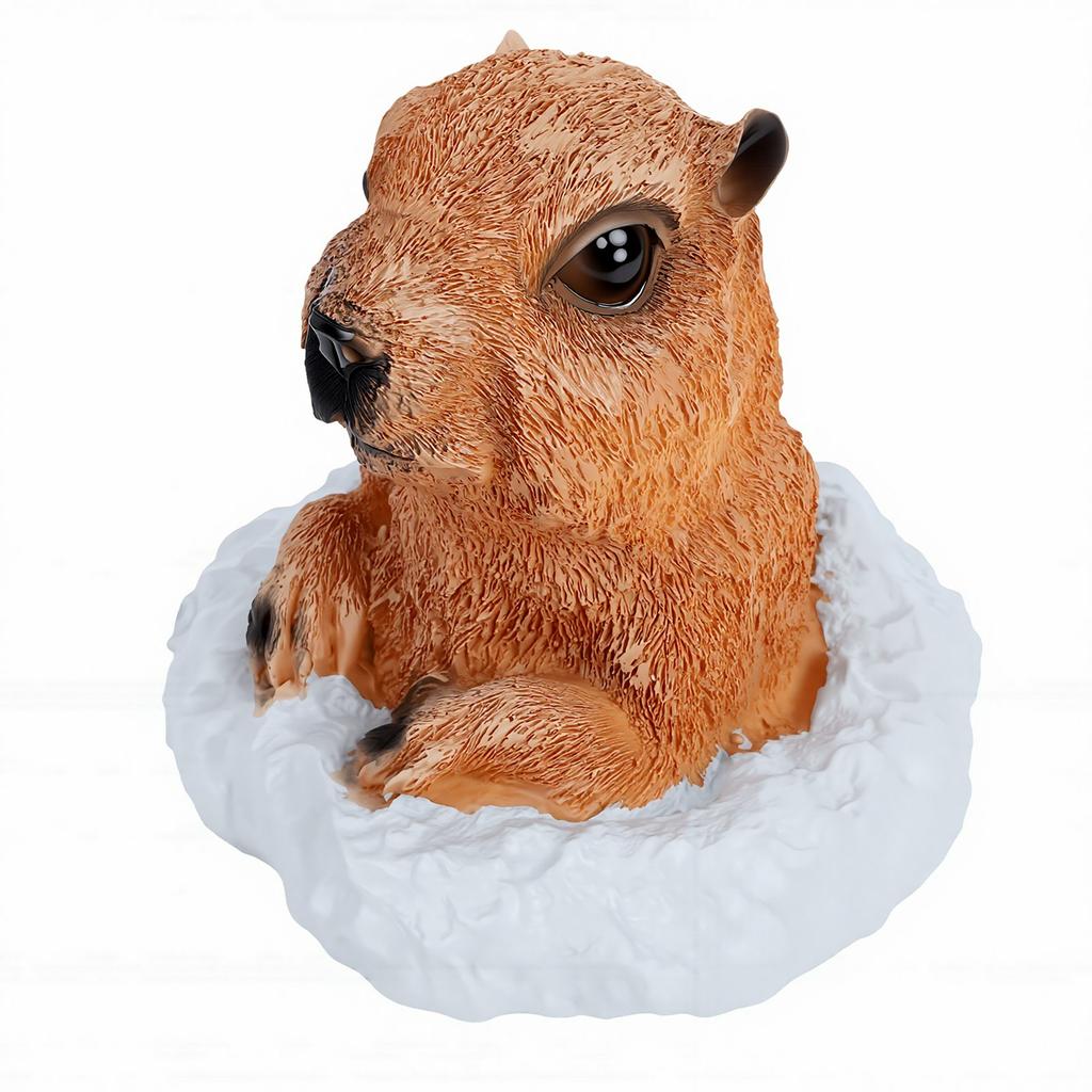 Groundhog Statue Adorable Fade Proof Resin Groundhog Sculpture for Outdoor Garden Lawn Ornament