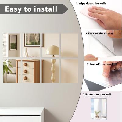 16pcs Flexible Hanging Lenses for Home Decoration DIY Mirror Self-adhesive Mirror Elegant and Simple Peeling and Pasting Mirror