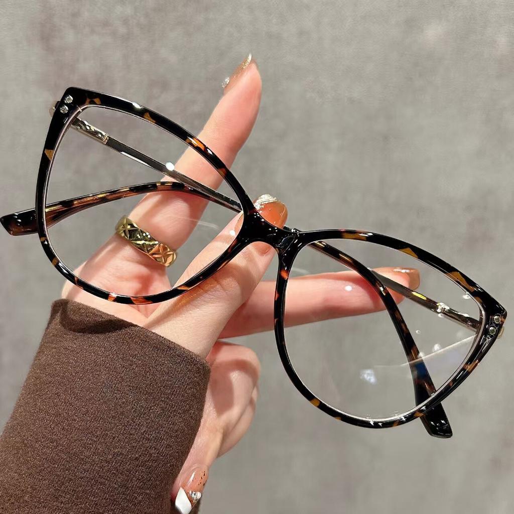 Anti Blue Light Retro Cat Eye Reading Glasses Luxury Optical Computer Eyewear Trendy Leoaprd Design Prescription Eyeglasses