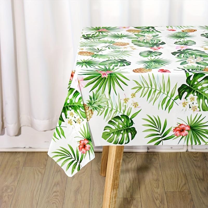Summer Tropical Palm Leaf Pineapple Rectangle Tablecloth Home Table Decor Reusable Kitchen Dining Tablecloth Wedding Party Decor