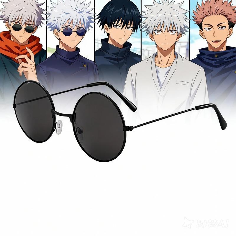 Anime Jujutsu Kaisen Gojo Satoru Brille Gojo Satoru Cosplay Schwarze Brille Brillen Sonnenbrillen Hohe Qualität Party Männer Frauen Requisite