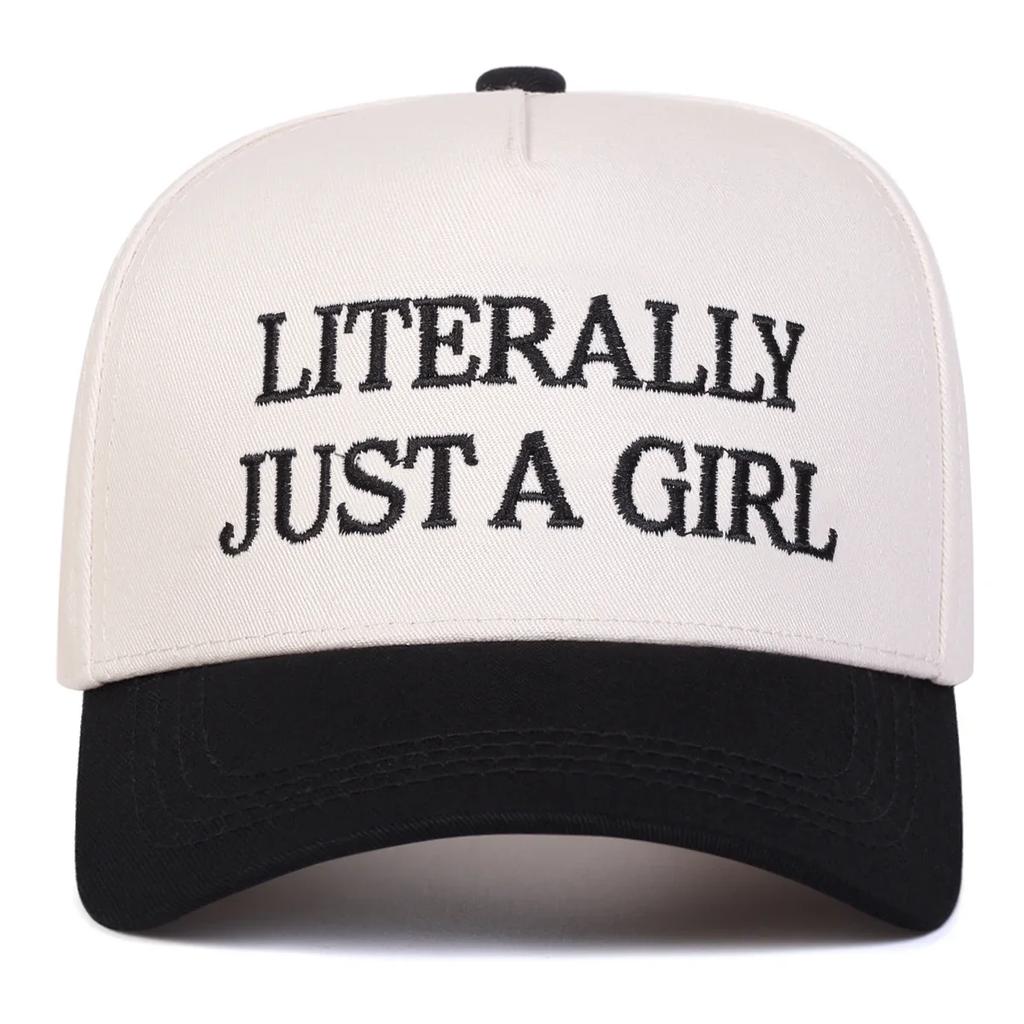 Unisex LITERALLY JUST A GIRL Embroidery Baseball Caps Spring Autumn Outdoor Adjustable Casual Hats Sunscreen Hat Sports Cap