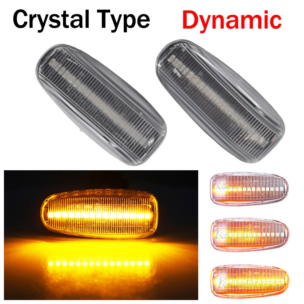 

2X LED Dynamic Side Marker Turn Signal Light Sequential Blinker Light For Mercedes-Benz W210 W202 W208 R170 Vito W638 2Pcs Dynamic Crystal