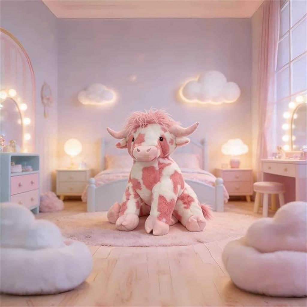 Cow Stuffed Animal, Cute Plushies Cow Gifts, Realistic Cows Plush , Peluches Toys Decor