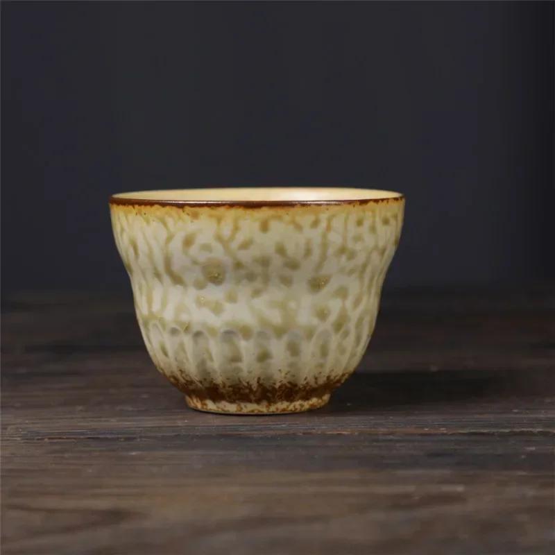 

Vintage Ceramic Teacup Japanese Kiln Change Vertical Stripe Kung Fu Tea Teaware Accessories Tasting Cups Master Cup Coffee Cups 120ml