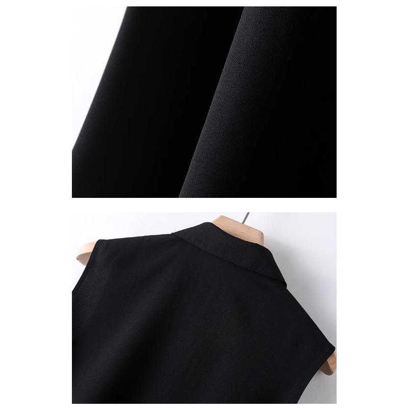 Sleeveless Summer Women Shirt Fashion Casual Loose Top Base Vest Elegant Lapel Office Streetwear Slim Fit Solid Color Blouse Basic Clothing