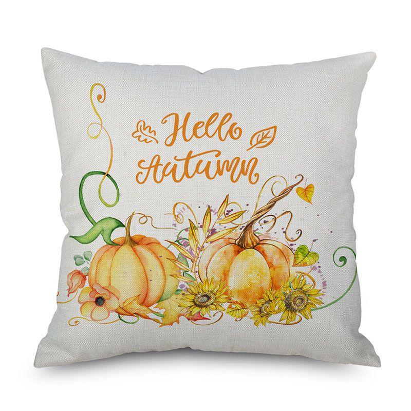 Pumpkin Thanksgiving Throw Pillow Cover Pillowcase Decorative Sofa Cover Cushion