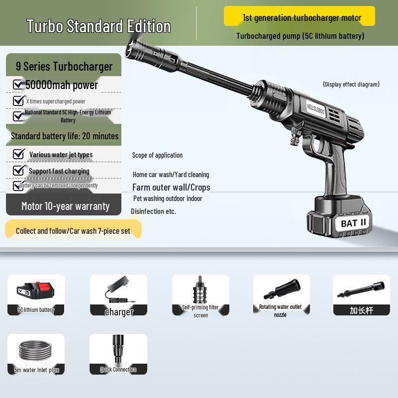 

Portable High-Pressure Wireless Car Washer with Lithium Battery for Home Use