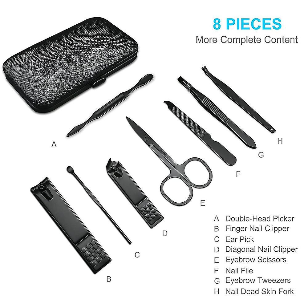 8 Pcs Premium Manicure Set, Nail Clippers, Stainless Steel