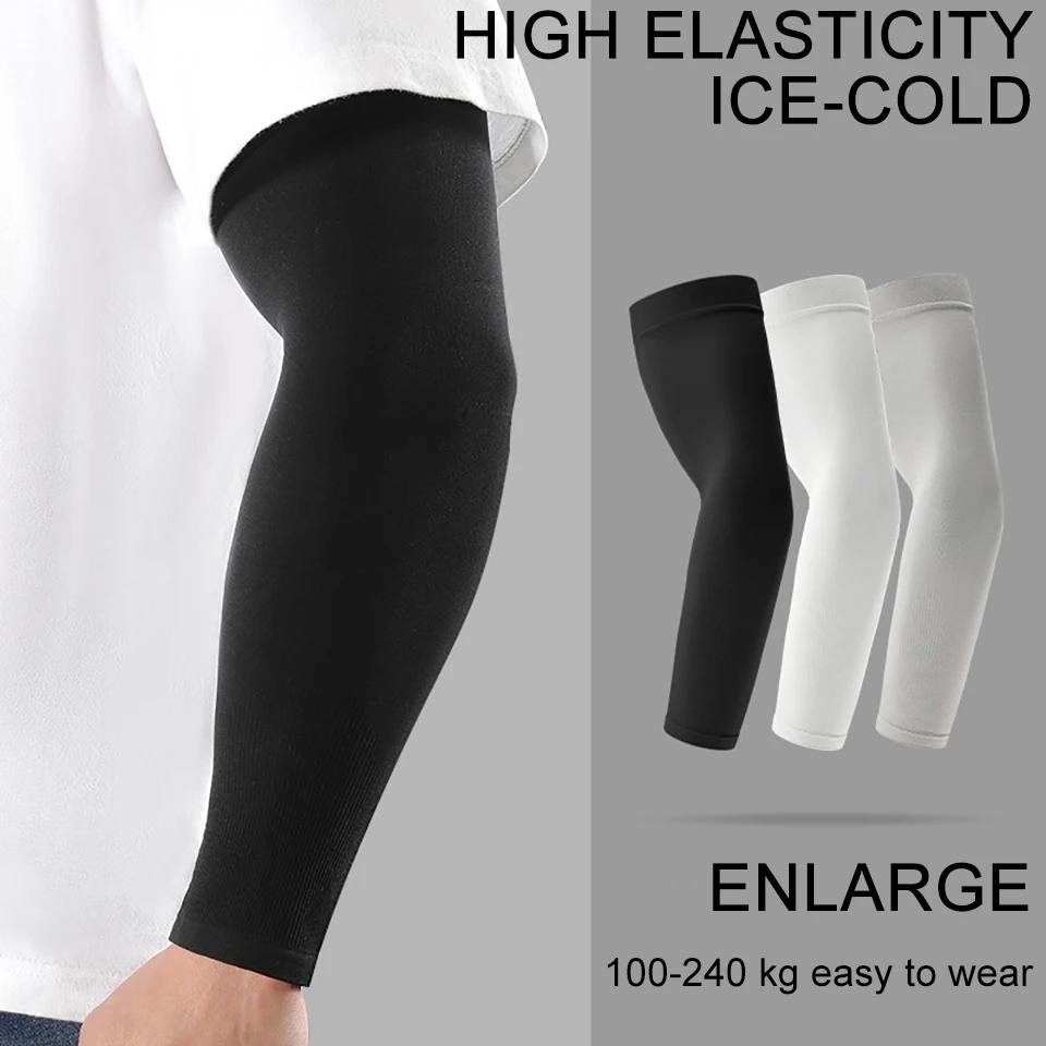 1Pair UPF50+ Cool Arm Sleeves for Women Men Summer Cycling Running Fishing Breathable Ice Silk Sunscreen Oversleeve Unisex