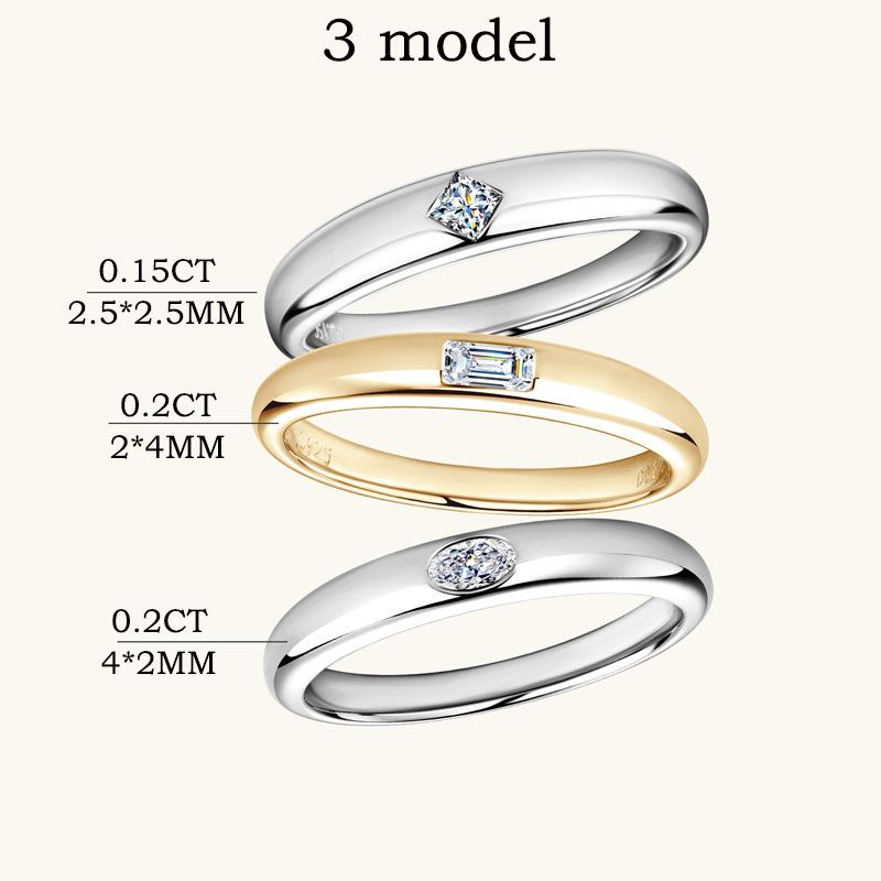 Smyoue 0.15-0.2CT Princess Cut Moissanite Rings for Women Engagement Bride Jewelry 100% S925  Silver Birthday Gift GRA