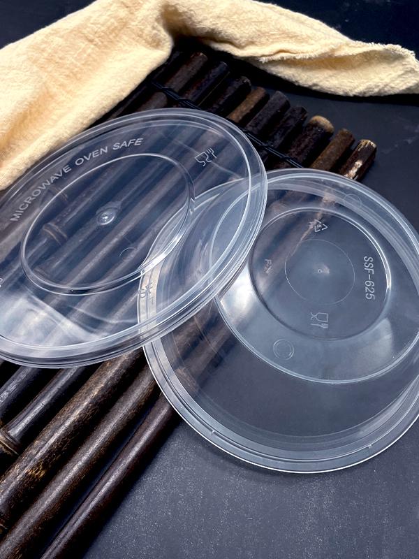 Round Transparent Plastic Takeaway Lunch Box with Lid - Thickened Disposable Bento Soup Bowl