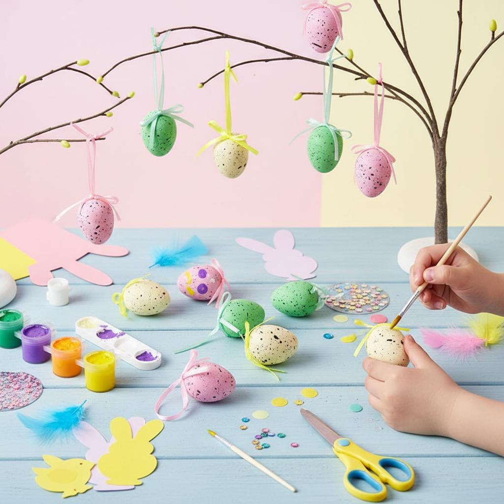 

Plastic Easter Eggs 3x4cm DIY Decoration Kids Creative Hanging Ornament DOVE EGG B