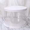 Plastic Transparent Cake Box Round Cake Packaging Boxes Organizer for Home Dessert Shop (White Sing
