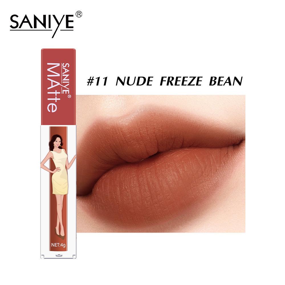 

JYL SANIYE tropical beach girl small square tube lip gloss matte red easy to color lip gloss L127011