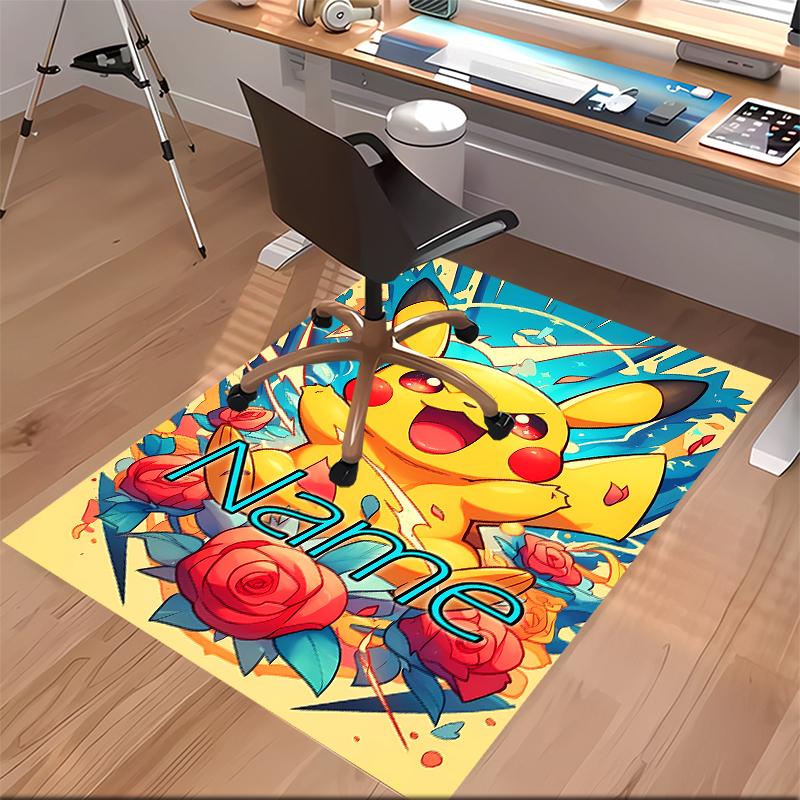 Custom personalization Pokémon Pikachu Print Area Rug - Soft, Washable Non-Slip Indoor Mat,Living Room,Home&Office Decorative Rug