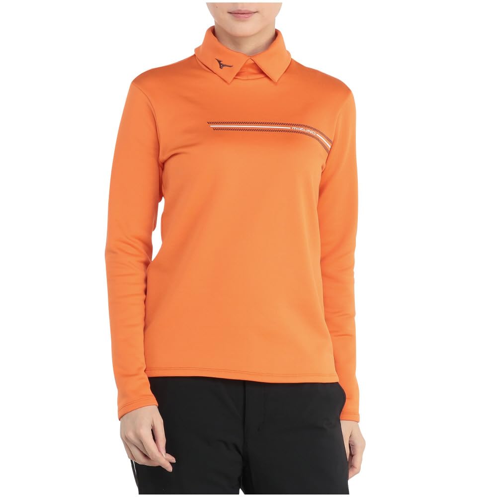 Mizuno Breath Thermo Slit Turtleneck E2MAB735 Shirt, Heat-Generating Material, Women's, Orange,