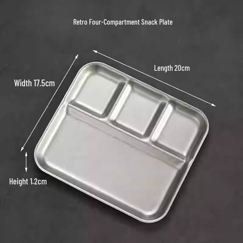 

ZISIZ Retro Four-Compartment Dipping & Snack Plate Set