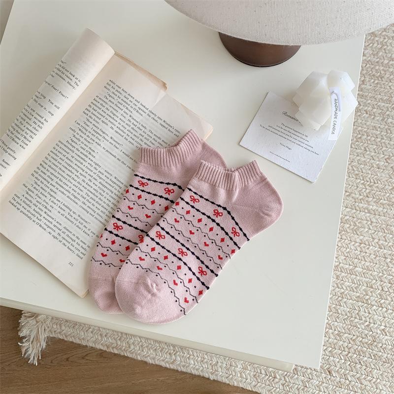 Spring and Summer Socks for Women, Pure Cotton Boneless Short Socks, Versatile, Simple and Trendy Socks, Boat Socks, Shallow Mouth, School Style