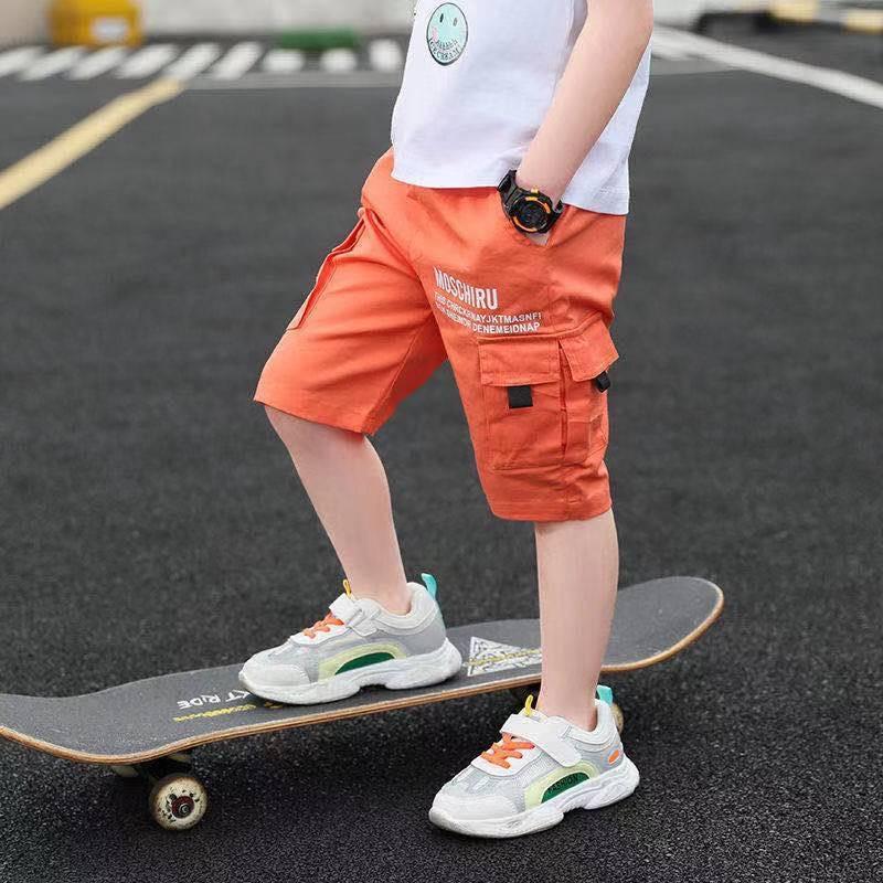 Summer Teenage Boys Pants Casual Letter Short Trousers for Kids 4-14 Years Children Comfortable Pants Boys Summer Tooling Shorts