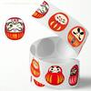 500/1500pcs Japan Daruma Egg Self-Adhesive Stickers Gift Envelope Card Jar DIY Sealing Sticker PVC Waterproof School Supplies