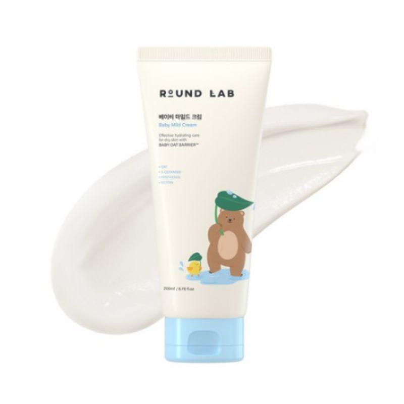 ROUND LAB Baby Mild Cream 200ml – Gentle Moisturizing Cream for Sensitive Baby Skin, Long-Lasting Hydration & Barrier Care