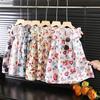 2026 Summer Kids' Floral Print Chiffon Pinafore Dress with Flutter Sleeves