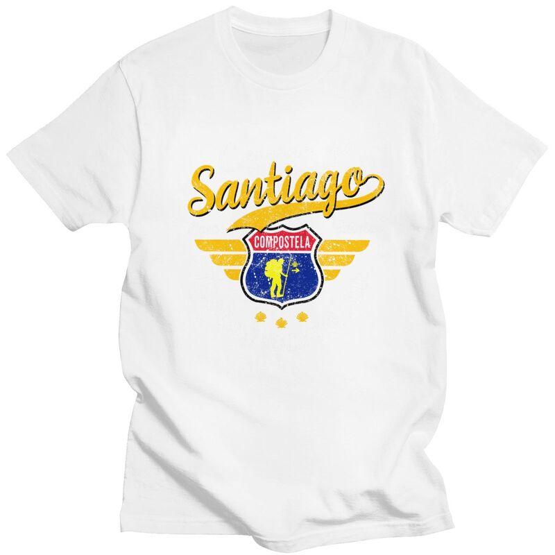 Custom Fashion Buen Camino De Santiago T Shirts Men Short Sleeve Tshirts Streetwear Tee 100 Cotton Slim Fit Tshirts Gift