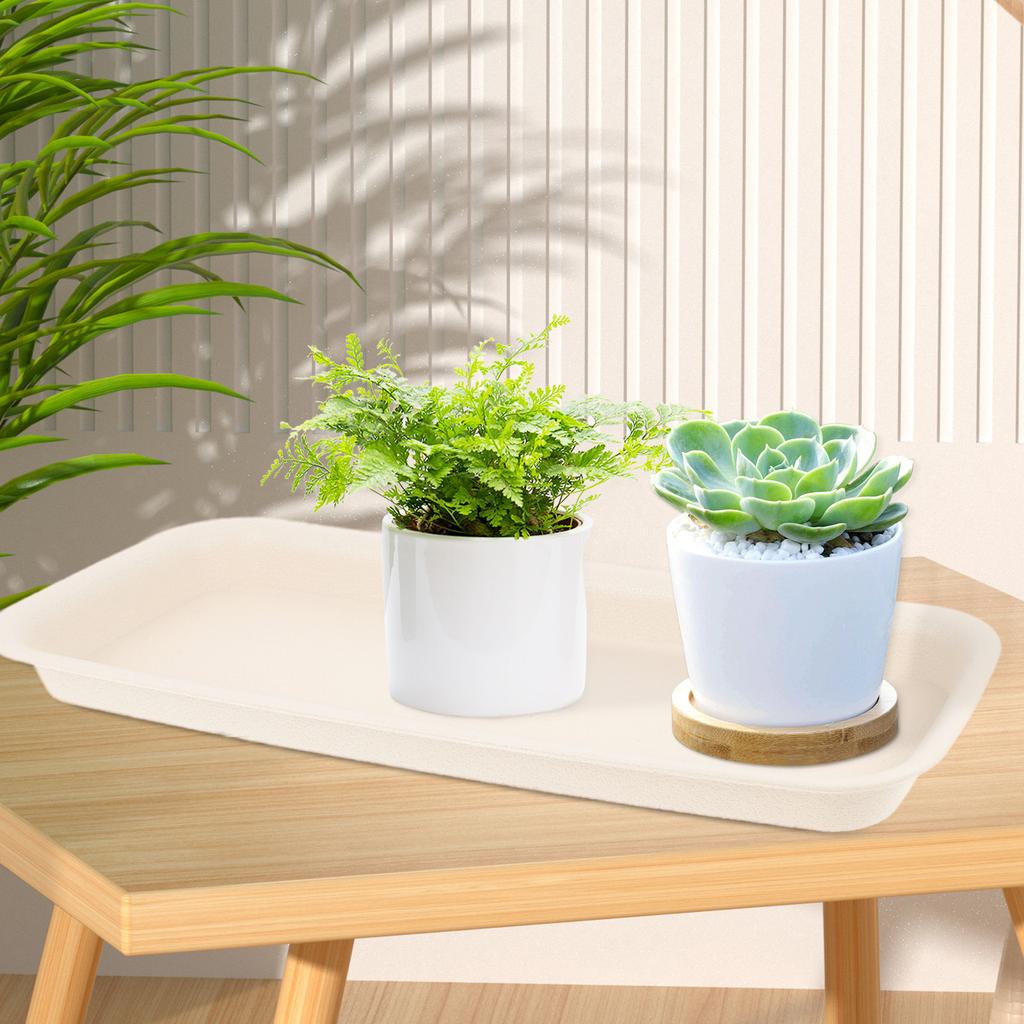 6Pcs Plant Pot Trays Durable PP Material Lightweight Flower Pot Holder Pallets Prevent Water Leakage Floor Protector