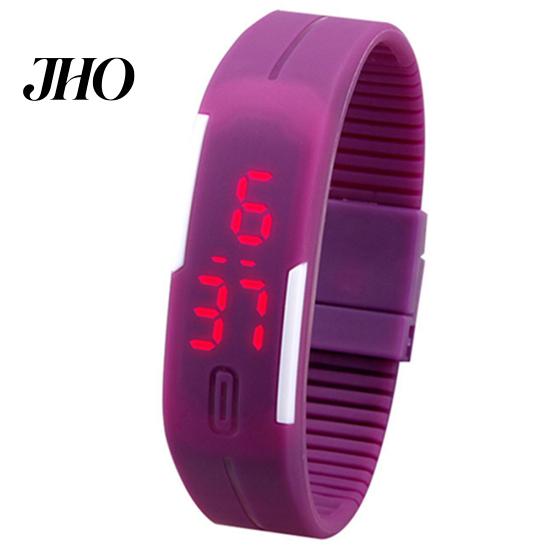 Orologio da polso digitale touch con cinturino sportivo LED rosso in silicone moda uomo donna