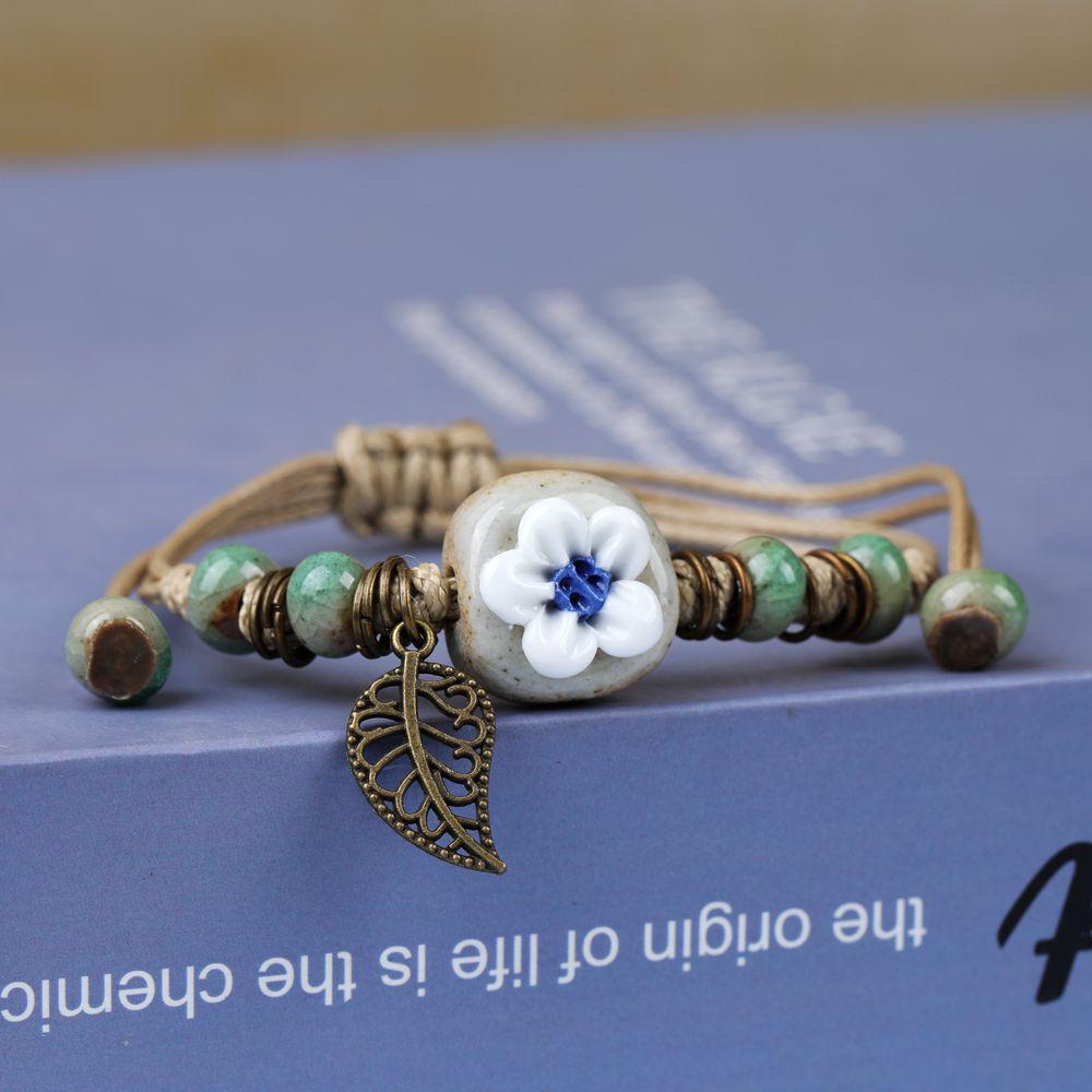 Broken Bridge Ceramic Floral Handmade Bracelet - Women's Fashion Jewelry