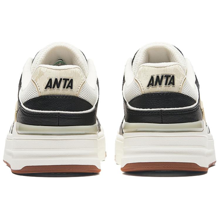 Anta Street Fun Lite Comfortable Casual Wear Durable Breathable Low-Top Skate Shoes Women Sneaker White Black 122438052-3