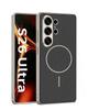 For Magsafe Wireless Charging Phone Case for Samsung Galaxy S26 Ultra Leather Slim Matte Cover for Galaxy S25 Ultra Case
