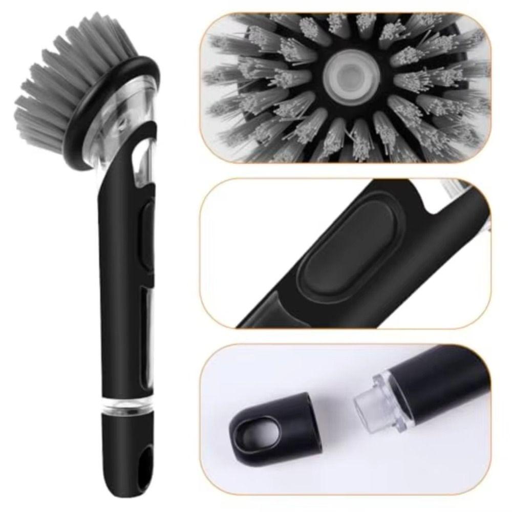 Creative Automatic Liquid Dishwashing Brush Non-Slip Cookware Cleaner Brush  Sink Cleaning